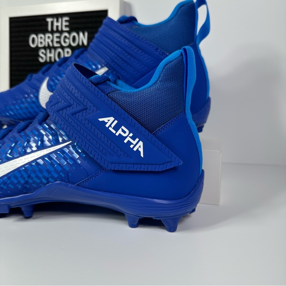 NIKE ALPHA MENACE VARSITY 2 GAME ROYAL MENS FOOTBALL CLEATS SIZE 11 BLUE WHITE - Picture 9 of 10